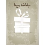 Grunge Gift Box Greeting Card with Logo
