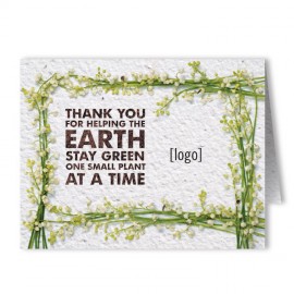 Logo Branded Plantable Earth Day Seed Paper Greeting Card - Design G