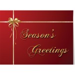 Custom Gold Wrap on Red Gift Greeting Card