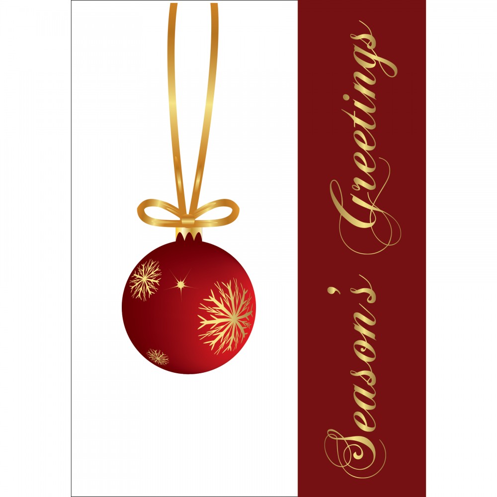 Gold Ornament Panel Greeting Card with Logo