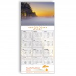 Custom Z-Fold Personalized Greeting Calendar - Snowy Sunrise