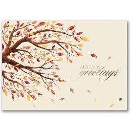 Personalized Autumnal Breeze Thanksgiving Card