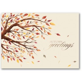 Personalized Autumnal Breeze Thanksgiving Card  Personalized Autumnal Breeze Thanksgiving Card