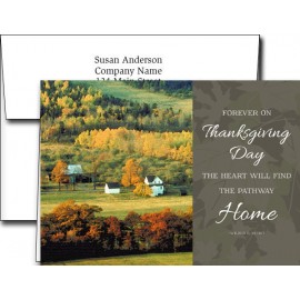 Logo Branded Thanksgiving Greeting Cards w/Imprinted Envelopes