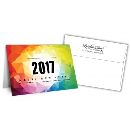 Custom 5" x 7" Holiday Greeting Cards w/ Imprinted Envelopes - Happy New Years  Custom 5" x 7" Holiday Greeting Cards w/ Imprinted Envelopes - Happy New Years