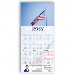 Z-Fold Personalized Greeting Calendar - American Flag with Logo