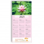 Z-Fold Personalized Greeting Calendar - Lotus Flower with Logo