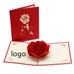 Custom 3D Rose Greeting Card with Logo