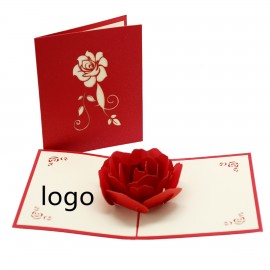 Custom 3D Rose Greeting Card with Logo