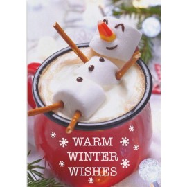 Warm Winter Wishes Holiday Card with Logo  Warm Winter Wishes Holiday Card with Logo