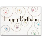 Custom Birthday Stars & Swirls Birthday Card