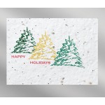 Custom Trees Floral Seed Paper Holiday Card w/o Inside Message
