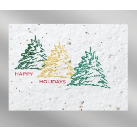 Custom Trees Floral Seed Paper Holiday Card w/o Inside Message