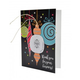 Printed Shape Ornament Card - Holiday with Logo