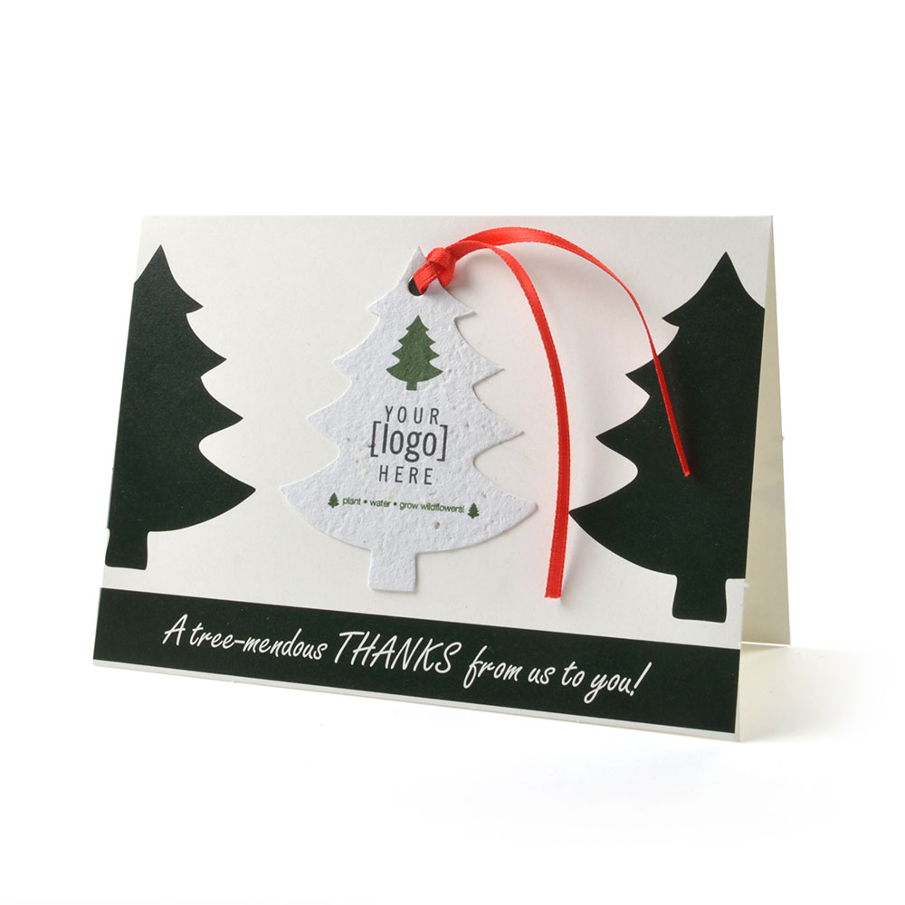 Printed Shape Ornament Card - Holiday with Logo Printed Shape Ornament Card - Holiday with Logo