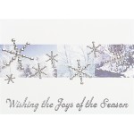 Classic-Silver Snowflakes Holiday Greeting Card with Logo