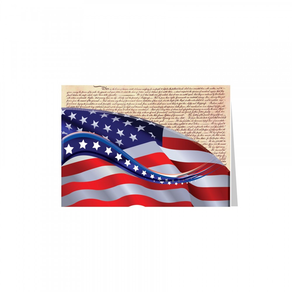 American Flag Constitution Patriotic Greeting Card with Logo