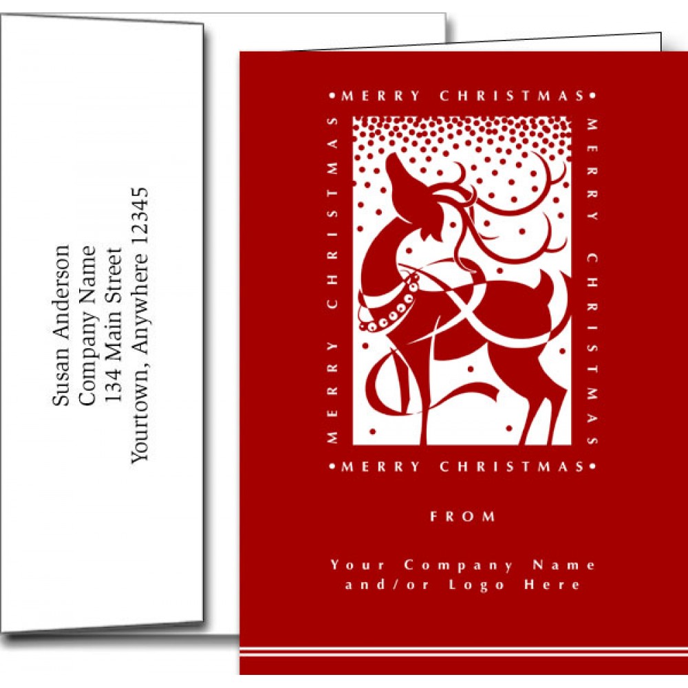 Customized Logo Holiday Greeting Cards w/Imprinted Envelopes (5"x7")