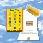 Cloud Nine Birthday Music Download Greeting Card w/ Here's To Life Have A Happy Birthday with Logo