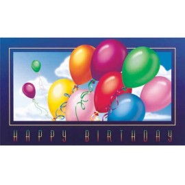 Rainbow Balloons Birthday Card with Logo