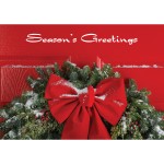 Red Door/Wreath Season's Greetings Greeting Card with Logo