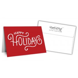 5" x 7" Holiday Greeting Cards w/ Imprinted Envelopes - Happy Holidays with Logo  5" x 7" Holiday Greeting Cards w/ Imprinted Envelopes - Happy Holidays with Logo