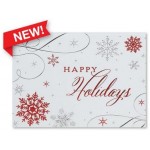 Custom Imprinted Silver Swirl Holiday Card