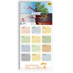 Logo Branded Z-Fold Personalized Greeting Calendar - Four Seasons Illustration