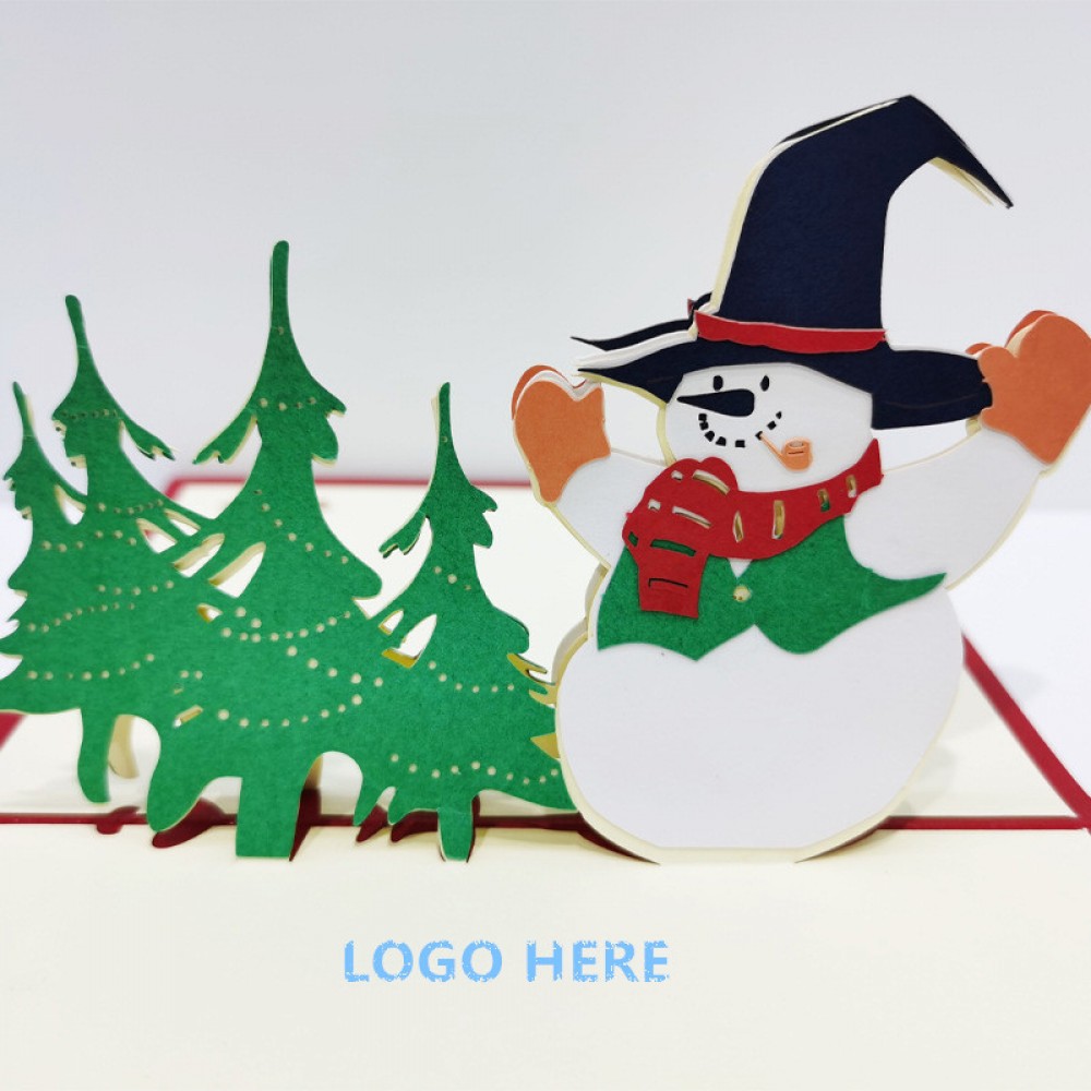 Snowman Christmas Folding Cards with Logo