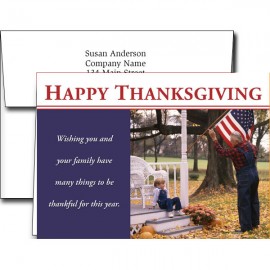 Custom Thanksgiving Greeting Cards w/Imprinted Envelopes  Custom Thanksgiving Greeting Cards w/Imprinted Envelopes