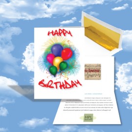 Cloud Nine Birthday Music Download Greeting Card w/ Happy Birthday Balloon Bouquet with Logo