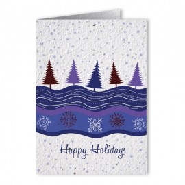Plantable Seed Paper Holiday Greeting Card - Design N with Logo