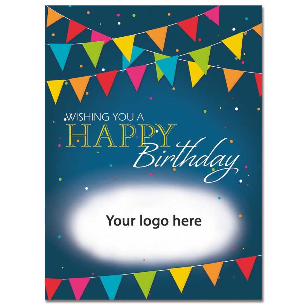 Pennant Birthday Logo Card Custom Imprinted Pennant Birthday Logo Card Custom Imprinted