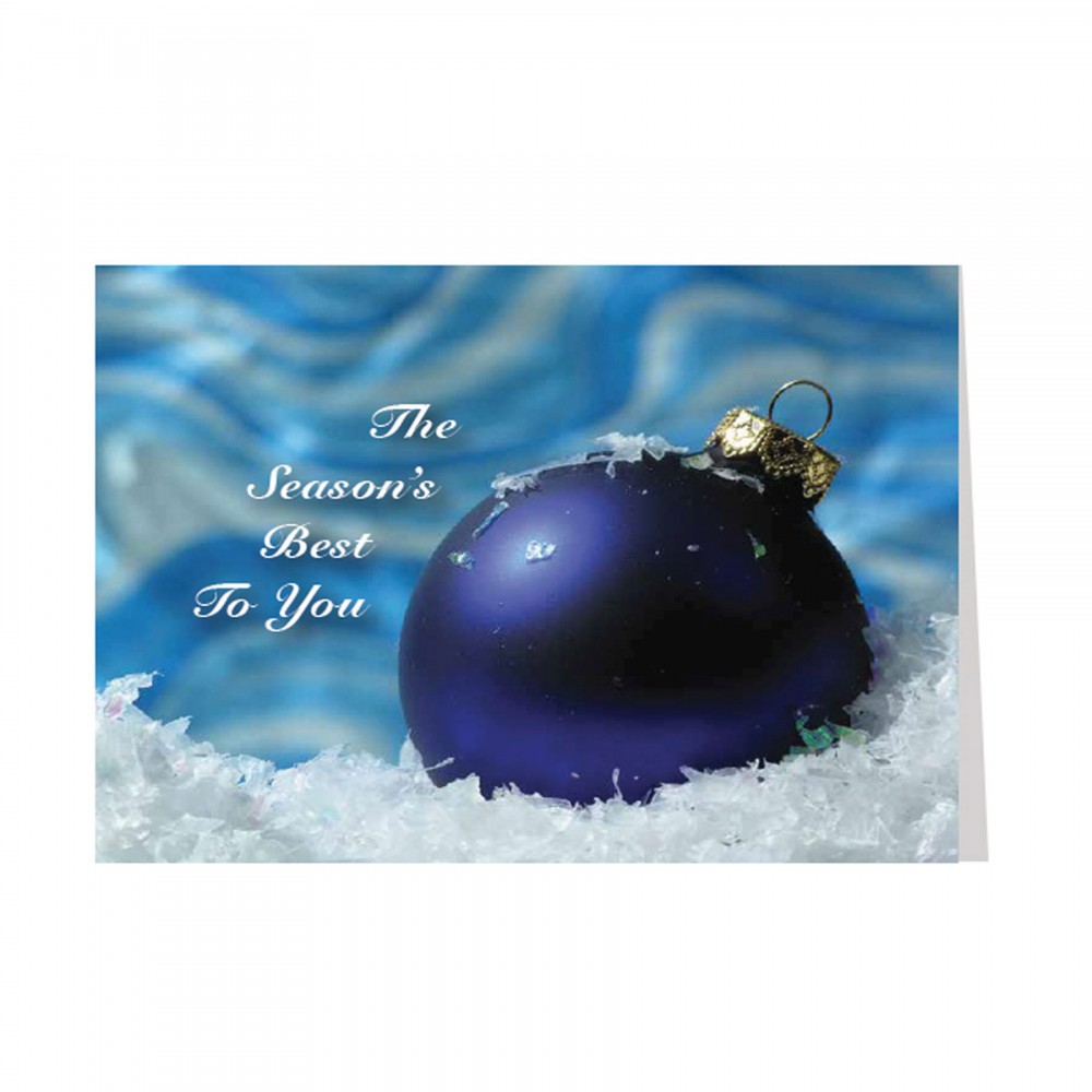 Personalized Solo Blue Ornament Greeting Card