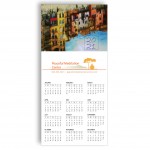 Z-Fold Personalized Greeting Calendar - Watercolor with Logo