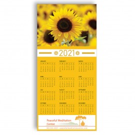 Promotional Z-Fold Personalized Greeting Calendar - Sunflowers