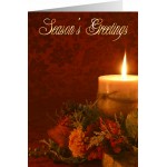 Red Candle Glow Holiday Card with Logo