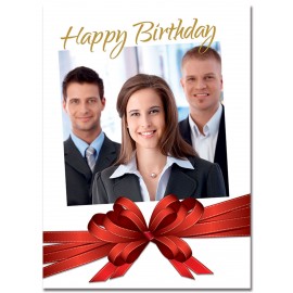 Birthday Bow Photo Card Branded