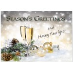 Champagne for New Year Greeting Card with Logo