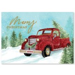 Personalized Snowy Vintage Christmas Card