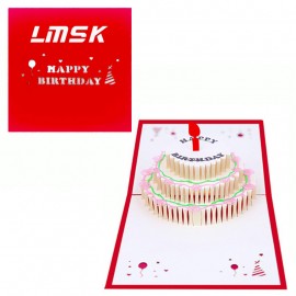 Birthday Cake 3D Pop Up Greeting Card with Logo