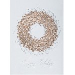 Rose Gold Wreath Holiday Card with Logo