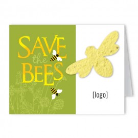 Save The Bees Seed Paper Greeting Card - Design B with Logo