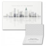 Logo Printed Modern Cityscape Holiday Card