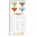 Z-Fold Personalized Greeting Calendar - Four Seasons Heart Trees with Logo
