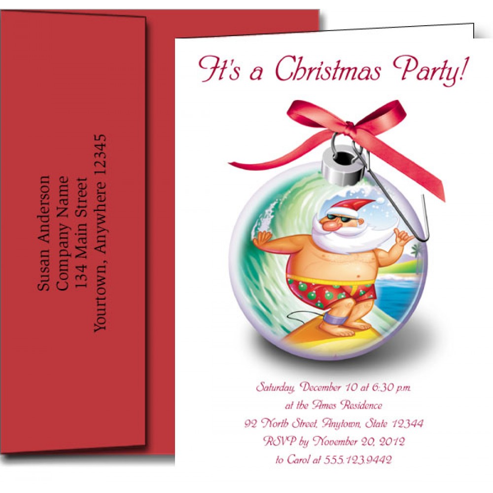 Personalized Holiday Invitations w/Imprinted Envelopes