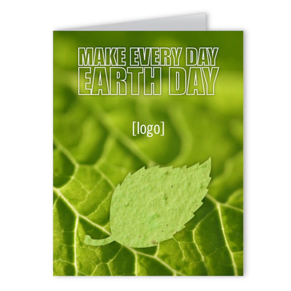 Earth Day Design Seed Paper Greeting Card - Design J with Logo