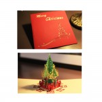 Tree Shaped Stereo Greeting Card Logo Printed