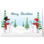 Custom Distant Snowmen Covid-19 Holiday Greeting Card