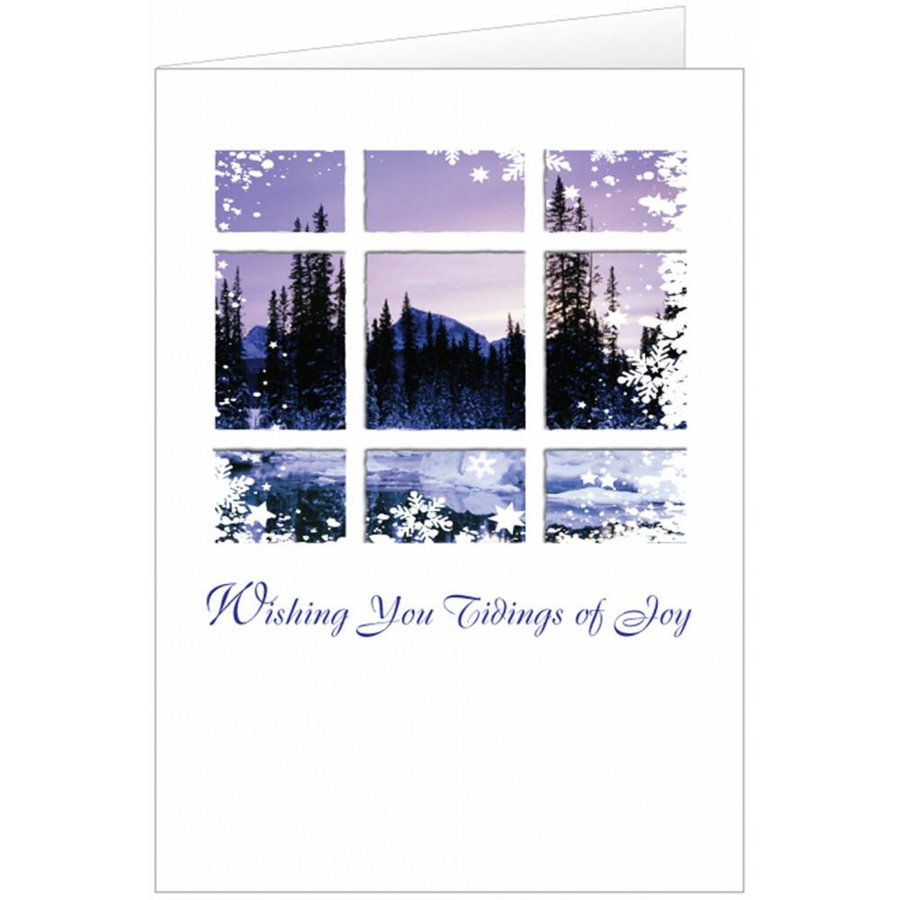 Customized Tidings of Joy/Window Pane Holiday Greeting Card